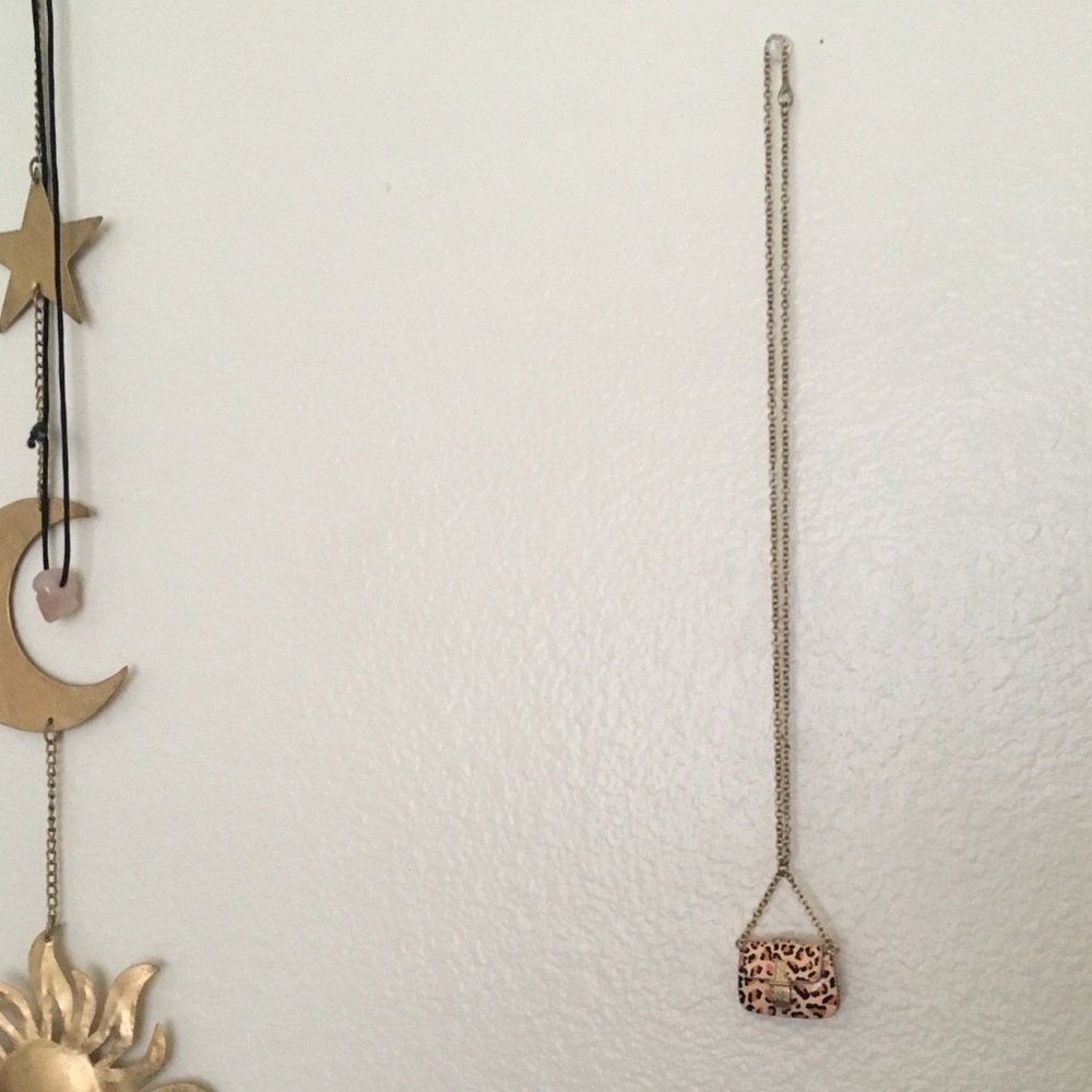 leopard print coin purse statement necklace👛